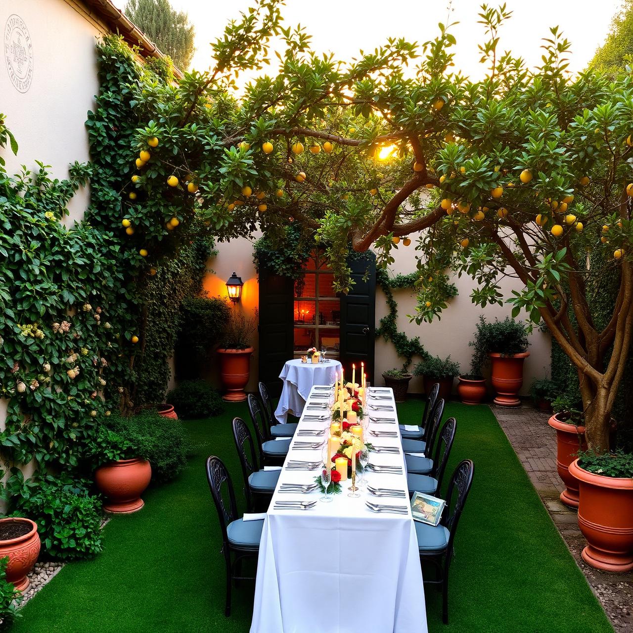 Garden dining at Lizzie's Cucina